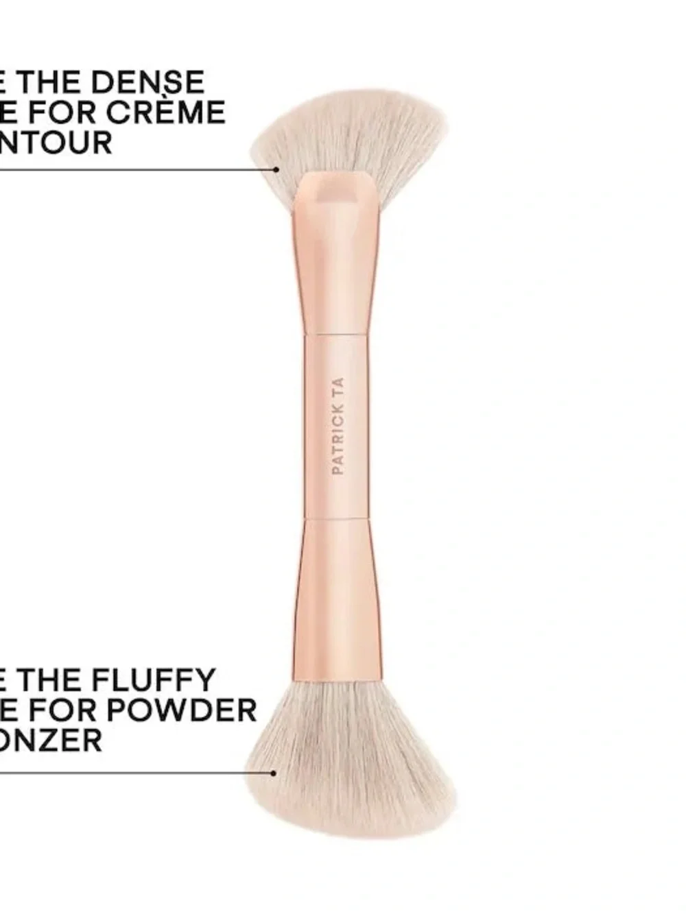 Patrick Ta Rose Gold Synthetic Dual Ended For Face Contour Makeup Brush